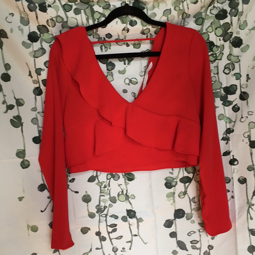 Cropped Ruffle Blouse